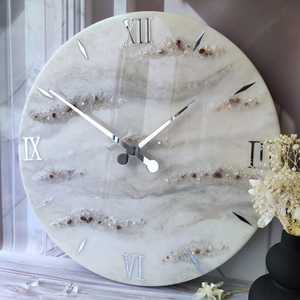 Hiện đại cổ phong cách nhựa Epoxy mặt duy nhất Đồng hồ treo tường nghệ thuật Deco thiết kế mô hình trừu tượng kim phong trào dùng một lần pin - Product Image 3