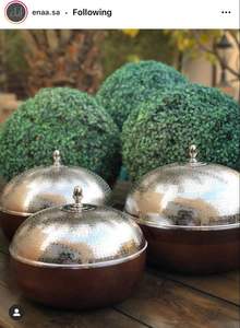 Boîte en bois avec couvercle en métal, grand bol à pâte, bol de service alimentaire, vaisselle, bol fait à la main, vente en gros à prix réduit, bonne qualité - Product Image 3