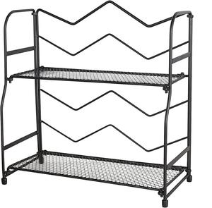 2 Tier Seasoning Organizer Spice Bottle Rack Non Slip Foldable Countertop Organizer Standing <b>Holder</b> for Kitchen & Bathroom Items - Product Image 1