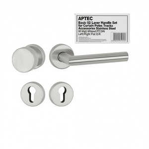 APTEC Basic 02 Juego de manijas de palanca para rieles de cortinas, accesorios de acero inoxidable 60, acabado mate, mitrales, PZ DIN, izquierda/derecha, planos, D/K - Product Image 3