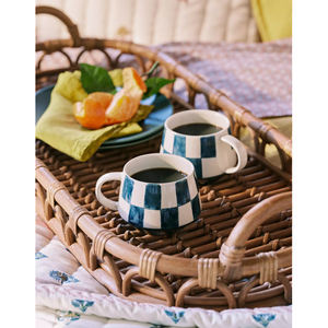 ถาดเสิร์ฟหวายทรงรีแฮนด์เมดพร้อมที่จับตะกร้าหวายสานธรรมชาติสำหรับตกแต่งห้องครัวหรือรับประทานอาหาร - Product Image 1