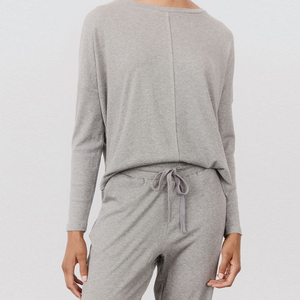 Set <span class=keywords><strong>Pigiama</strong></span> a Maniche Lunghe in <span class=keywords><strong>Cotone</strong></span> di Bambù, Completo Lounge per Donne, Abbigliamento da Notte in Jersey Organico, Vestiti Oversize da <span class=keywords><strong>Donna</strong></span> - Product Image 6