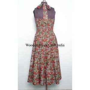 Robe maxi florale d'été personnalisée en coton naturel, sans manches, douce et confortable, collection été pour femmes - Product Image 4