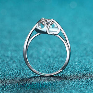 Jeulia <b>Twist</b> Oval Cut Love <b>Shape</b> Rhodium Plated Sterling Silver Engagement Ring - Product Image 3