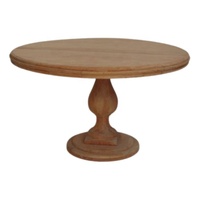 Table à manger ronde moderne avec pied de piédestal en couleur bois naturel rustique pour la maison, la salle à manger et le jardin extérieur