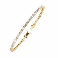 Bracelet tennis en diamant de laboratoire taille émeraude certifié IGI, or jaune/blanc/rose 18 carats, style vintage, plaqué rhodium double
