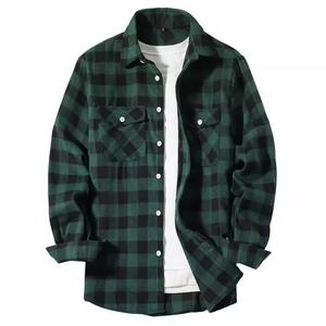 2025 Men's Fashion Flannel <b>Shirts</b> Soft 100% Cotton Long Sleeve Slim Fit Casual Styles for Spring Autumn <b>Plaid</b> Design - Product Image 1