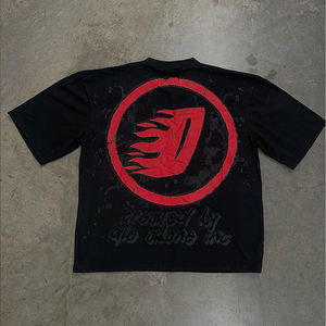 เสื้อยืดผ้าฝ้ายระบายอากาศได้ดีพิมพ์ลายใบหน้าสำหรับผู้ใหญ่เสื้อยืดโอเวอร์ไซส์แบบกำหนดเองสำหรับฤดูร้อน2025 - Product Image 4