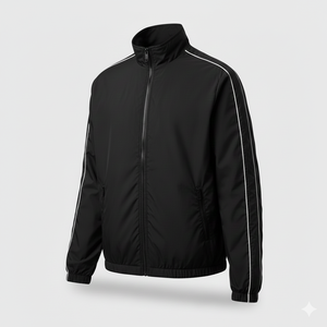 Chaqueta Deportiva Impermeable Personalizada con Ribete Reflectante, Unisex, Cuello Alto, Ligera, Cortavientos de Lona con Cierre - Product Image 1