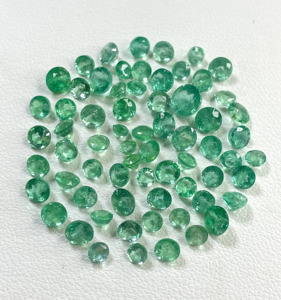 Fine Quality Natural Zambian Emerald Round Cut 3.5-4.0mm Light Green Color Loose Gemstone for Making Jewellery at Best Price - Product Image 1