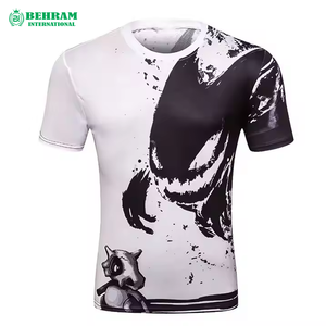 T-shirts pour hommes de qualité supérieure, vente en gros OEM, col rond, logo personnalisé, coupe ample, 100 % polyester, anti-plis, respirant, pour l'été - Product Image 2