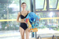 Bouée de bain pour bébé Sunny California avec auvent solaire, flotteur d'apprentissage sans air pour bébé, pour la plage et la piscine