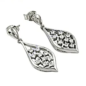 Boucles d'oreilles pendantes en argent 925 avec zircone cubique pour femmes, style classique religieux tendance, or rose et platine, cadeau - Product Image 2