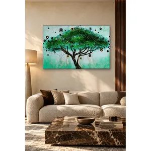 Impression sur toile à motif de points d'arbre magique vert Fida - Product Image 5