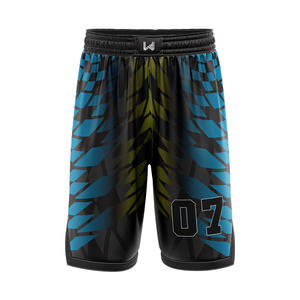 Shorts de basket-ball imprimés par transfert thermique personnalisés 100% polyester respirant grande taille antibactérien séchage rapide vêtements de basket-ball - Product Image 2