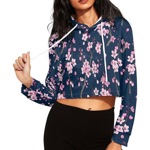 Tamaño personalizado bajo Moq algodón poliéster hecho mujeres Crop Top sudaderas con capucha Venta caliente mujeres Crop Top sudaderas con capucha - Product Image 6