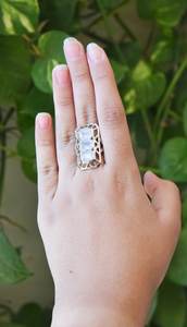 Anillo de piedra de Aguamarina de Plata de Ley 925, diseño único, corte esmeralda, anillo de rodio de plata, regalo de fiesta de compromiso de boda - Product Image 3