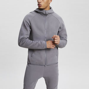 Conjunto de pantalones con capucha de poliéster polar de secado rápido para hombre OEM/ODM, chándal deportivo de invierno, transpirable, a prueba de viento, sólido, respetuoso con el medio ambiente - Product Image 4