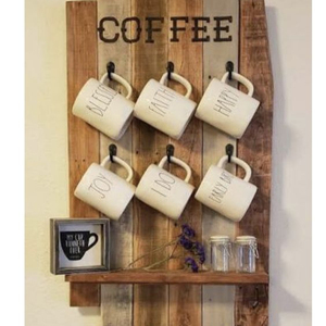 Standing Single <b>Hook</b> Rack Cup and Glass Pack 4 Space Black Accessories <b>Kitchen</b> Wood Sets Storage Living Room Color Multifunction - Product Image 1