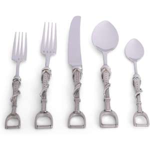 Ensemble de couverts en acier inoxydable miroir à poignée élégante avec cuillère fourchette cuillère à dessert couteau à beurre pour ustensiles de cuisine - Product Image 1