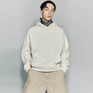 Sudadera con capucha recortada personalizada para hombre, ropa de calle de invierno Unisex, jersey en blanco negro 500 Gsm French Terry 100% algodón, jersey de gran tamaño - Product Image 2