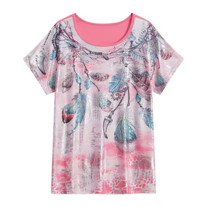 Camisetas de mujer de alta calidad, ropa de calle Sexy, camiseta de bebé, tela de punto transpirable y sostenible, Tops cortos con cuello redondo para mujer - Product Image 3