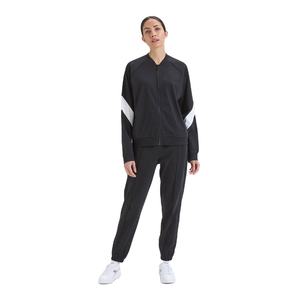 Ensemble de survêtement sportif 2 pièces personnalisé pour femme avec veste zippée et leggings inclus, idéal pour l'entraînement d'automne, en tissu 100% coton - Product Image 1
