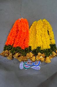 Colgante de pared floral de jazmín de tela hecha a mano con campana decoración colorida para, Diwali, bodas y decoración festiva, regalo - Product Image 4