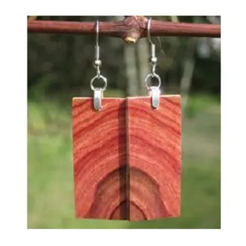 Pendientes largos de madera al por mayor de fábrica, pendiente de Piercing 2G para mujer, hombre, calibre de oreja de cristal de madera, joyería de oreja de moda de alta calidad