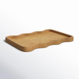 Bandeja de servicio de madera ecológica con revestimiento natural para aperitivos y bebidas de hogar y restaurante en la India, novedad - Product Image 1