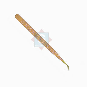 Premium Quality <b>Lash</b> Extension Tweezers Stainless Steel Curved Tip Precision Eyelash Tweezers - Product Image 2