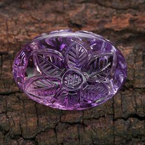 Belle améthyste sculptée pierre forme ovale pierre précieuse en vrac pour bijoux à la main moghol sculpture pierre précieuse produit en vrac - Product Image 3