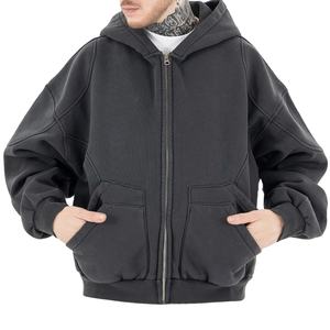 Top Premium Heavyweight Fleece Zip up Sudaderas con capucha Logotipo personalizado Jersey para hombre Sudadera con capucha Relax Fit Sudadera con capucha de gran tamaño - Product Image 6