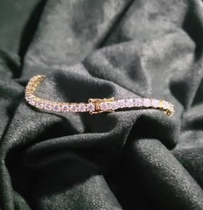 Haute qualité 3mm 4mm 5mm Hip Hop bijoux Moissanite rose diamant Tennis Bracelet 925 or pour hommes femmes usine prix de gros - Product Image 3