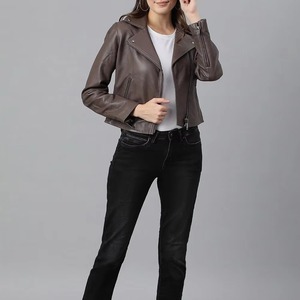 Low Price Trendy Product Genuine Leather Jacket For Women Factory Made Customized Design Women Genuine Leather Jacket - Product Image 6