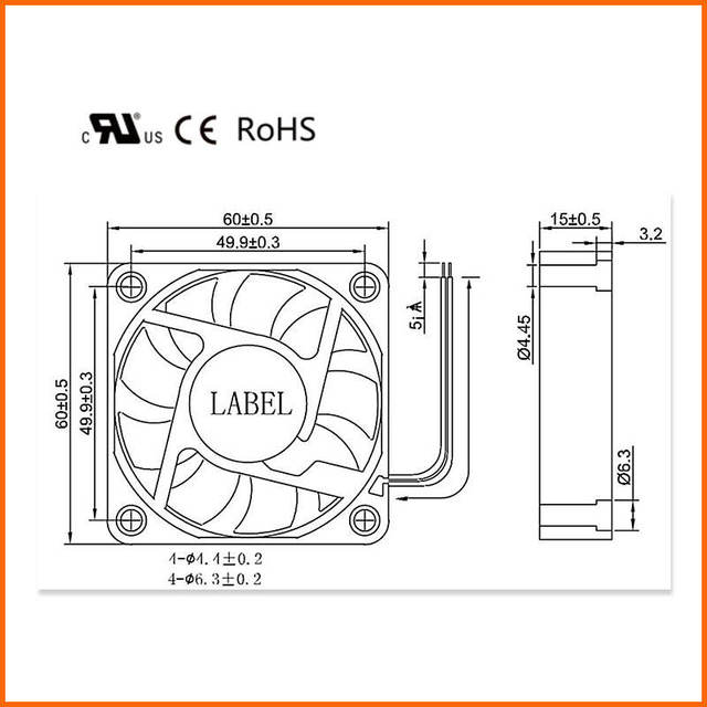 60mm Dc Fan 60x60x15mm 24v 48v Brushless Cooling Fan 6015 12v High Speed DC Axial Flow Cooling Fan