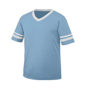 Camisetas de fútbol americano juvenil bordadas a rayas de manga holgada de secado rápido de poliéster personalizables para equipos escolares - Product Image 6