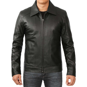 Chaqueta de Piel de Oveja para Hombre con Cierre de Cremallera, Estilo Cuello Alto, Tejido Transpirable de Color Sólido y Secado Rápido, con Logotipo Personalizado - Product Image 1
