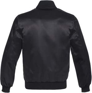 Blouson d'aviateur en satin personnalisé de haute qualité grande taille tissu tricoté respirant fermeture à glissière motif d'hiver léger et décontracté - Product Image 4