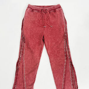 Ensemble survêtement streetwear personnalisé 400 GSM avec fermeture éclair, strass, jogging, pantalon de survêtement à double taille évasé et sweat-shirt pour homme - Product Image 4