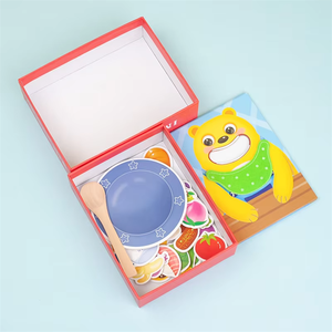 Juego de alimentación de simulación Montessori, cuentas de Clip educativas de madera para niños, coordinación mano-ojo, habilidades motoras finas, juguetes para niños - Product Image 4