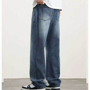 Pantalones Vaqueros Casuales de Corte Ajustado para Hombre, Transpirables, Lavado Ácido, Multibolsillos, Alta Calidad, 100% Algodón, Rectos - Product Image 2