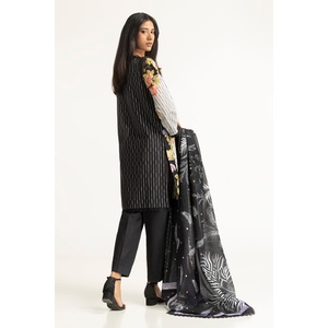 Conjunto de Traje de 3 Piezas para Mujer con Estampado de Diamantes en Blanco y Negro - Product Image 4