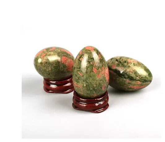האיכות הטובה ביותר מכירה לוהטת טבעי Unakite אבן ביצת לקנות סיטונאי חן פרימיום באיכות ביצת גביש אבן אגת בתפזורת סדר