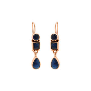 Pendientes colgantes de zafiro azul creados en laboratorio al por mayor en plata de ley 925 | Pendientes colgantes hechos a mano para mujer - Product Image 3