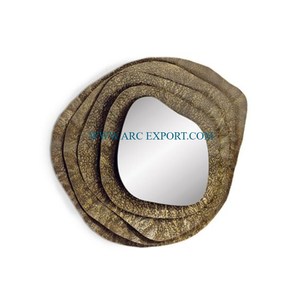 Diseño costero estilo único oro Metal pared espejo flor calidad Premium hecho a mano moderno Arte Creativo espejo moderno costero - Product Image 4