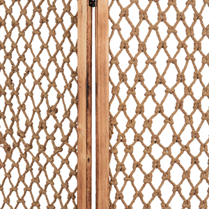 Divisorio per Stanza <span class=keywords><strong>in</strong></span> <span class=keywords><strong>Legno</strong></span> Massello su Misura a 3 Pannelli Stile Art Déco, Paravento Pieghevole Fatto a Mano con Corda di Juta, Squisito per Ingresso Matrimonio - Product Image 5