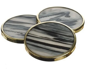 Ensemble de dessous de verre en corne de buffle et de boeuf de forme carrée écologique d'élégance rustique faite à la main Style classique avec 8mm 5mm 10mm et 2mm d'épaisseur - Product Image 6