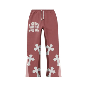 Survêtement pour homme à empiècement ourlet coupé et pantalon de jogging Ensemble survêtement évasé avec logo personnalisé et impression 3D graphique bouffante - Product Image 6