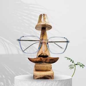 Soporte de Madera para Gafas con Diseño de Bigote, para Exhibición y Almacenamiento de Lentes - Product Image 1